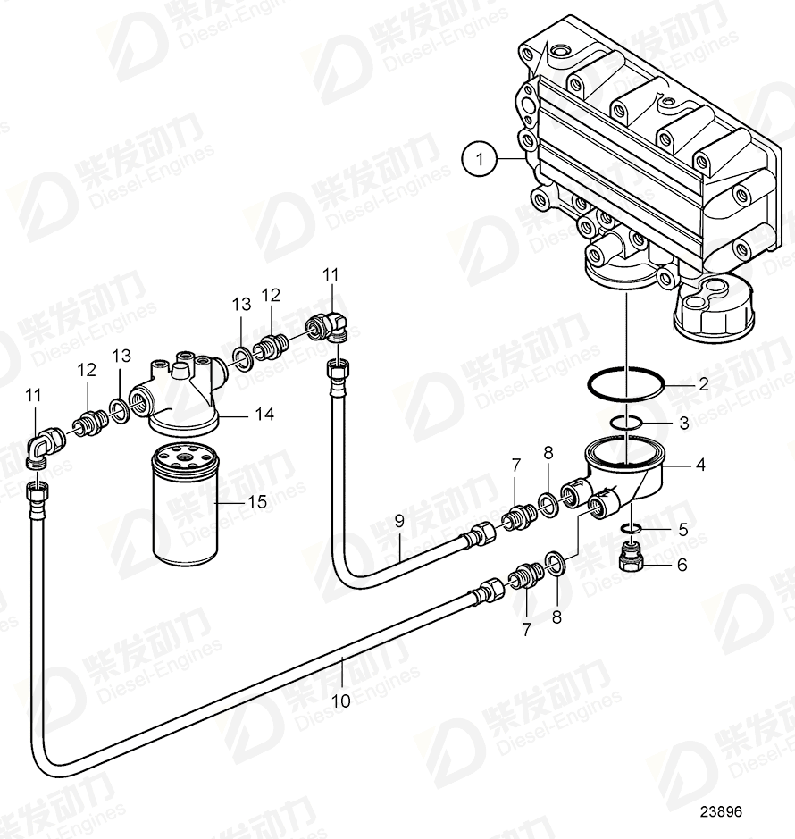 VOLVO Hose assembly 20821103 Drawing